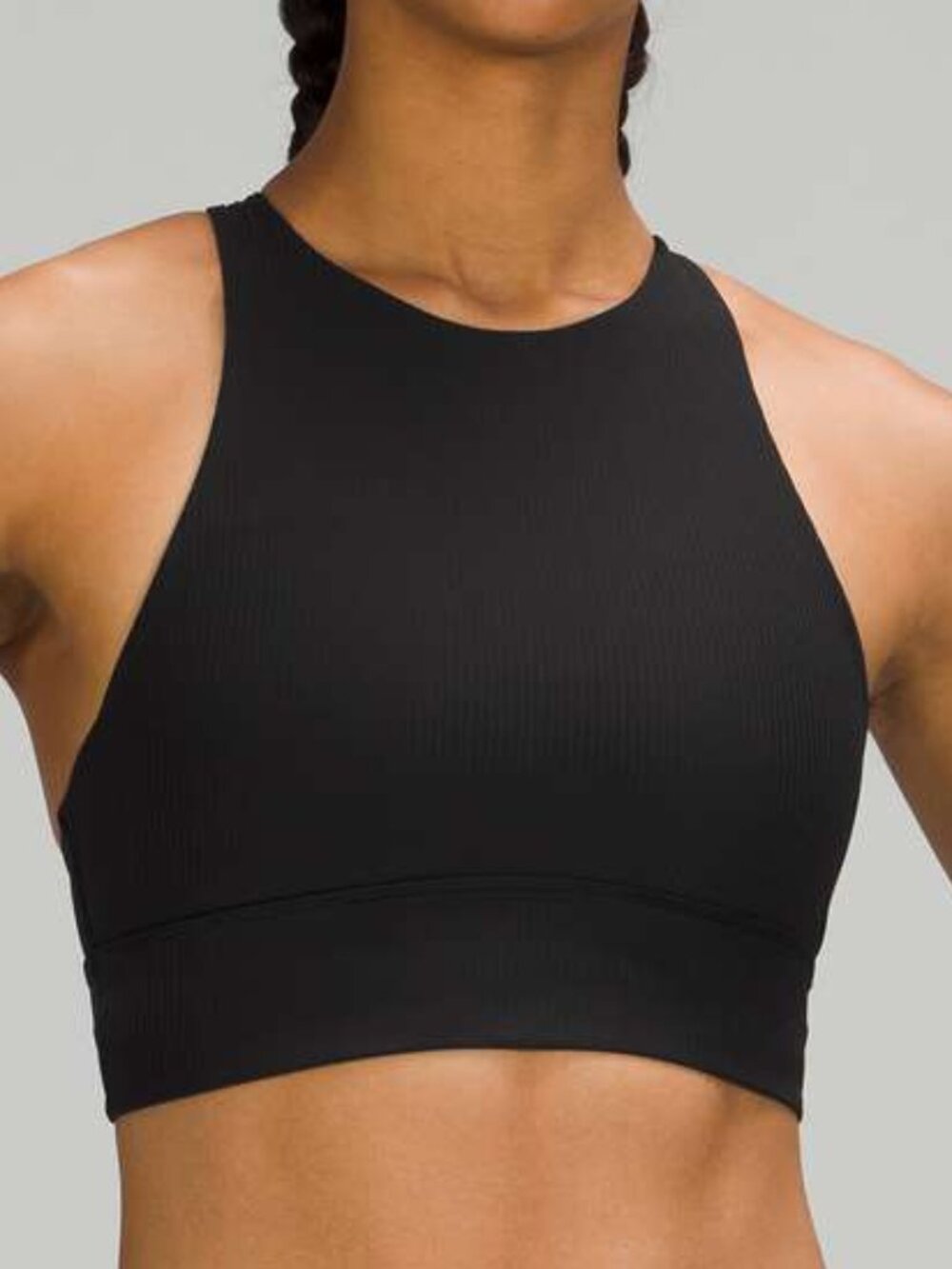 Lululemon Energy Bra High-neck Longline Black Rib